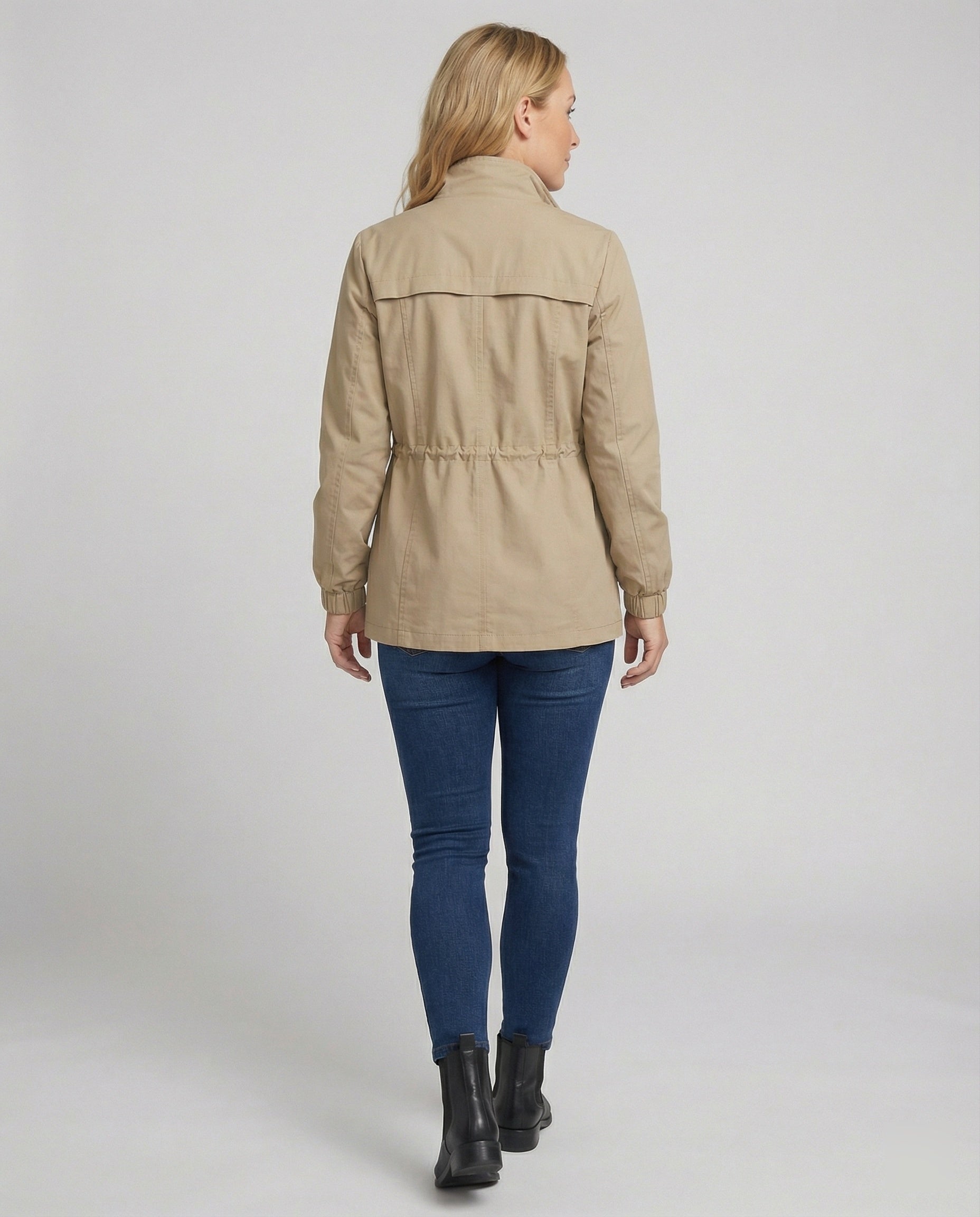 Women's Utility Jacket UK – Drawstring Waist Flap Pockets | The Sunniva | Huna