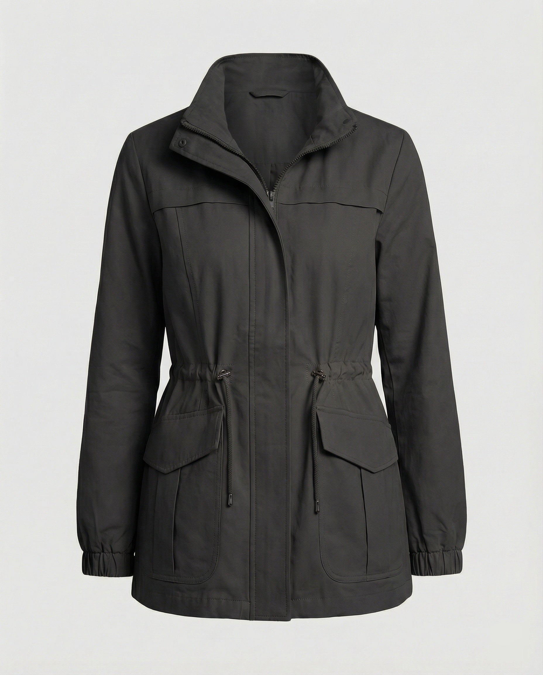 Women's Utility Jacket UK – Drawstring Waist Flap Pockets | The Sunniva | Huna