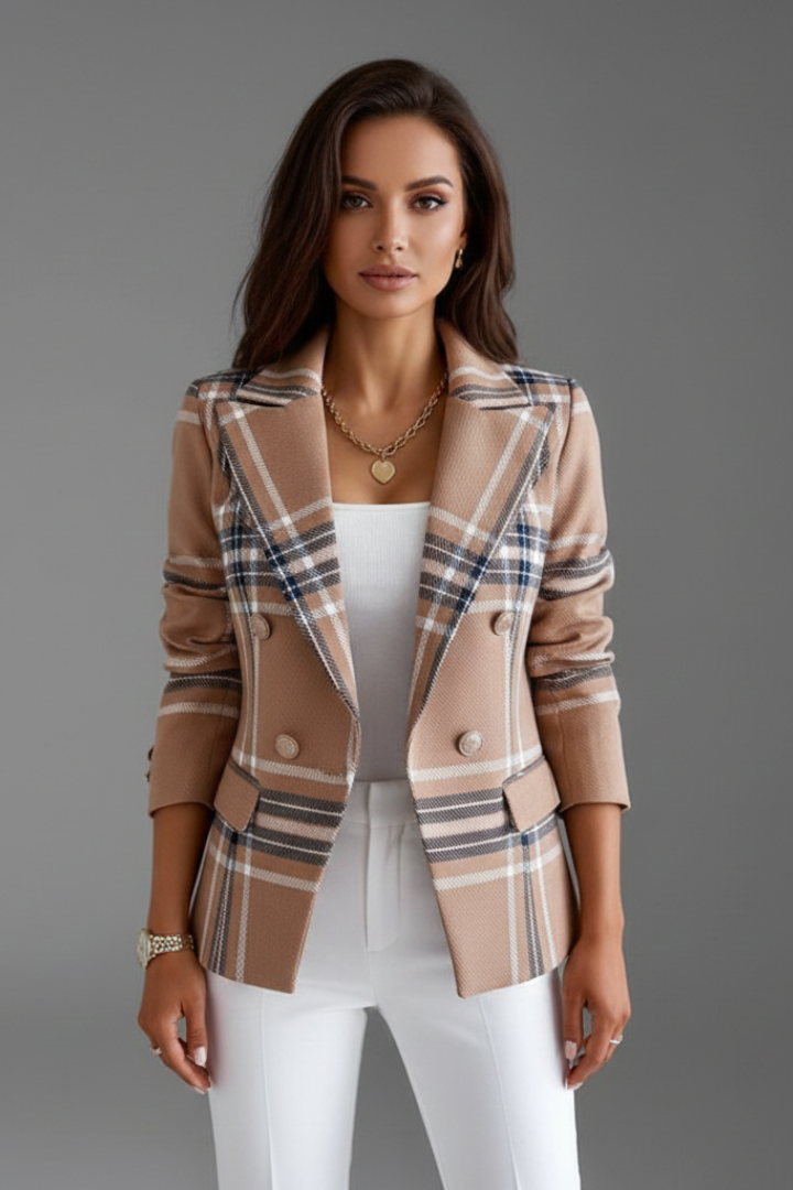Elegant Women’s Textured Blazer with Classic Lapels