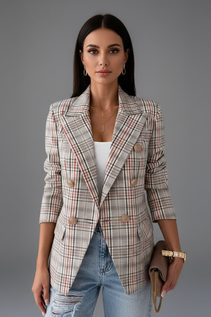 Elegant Women’s Textured Blazer with Classic Lapels