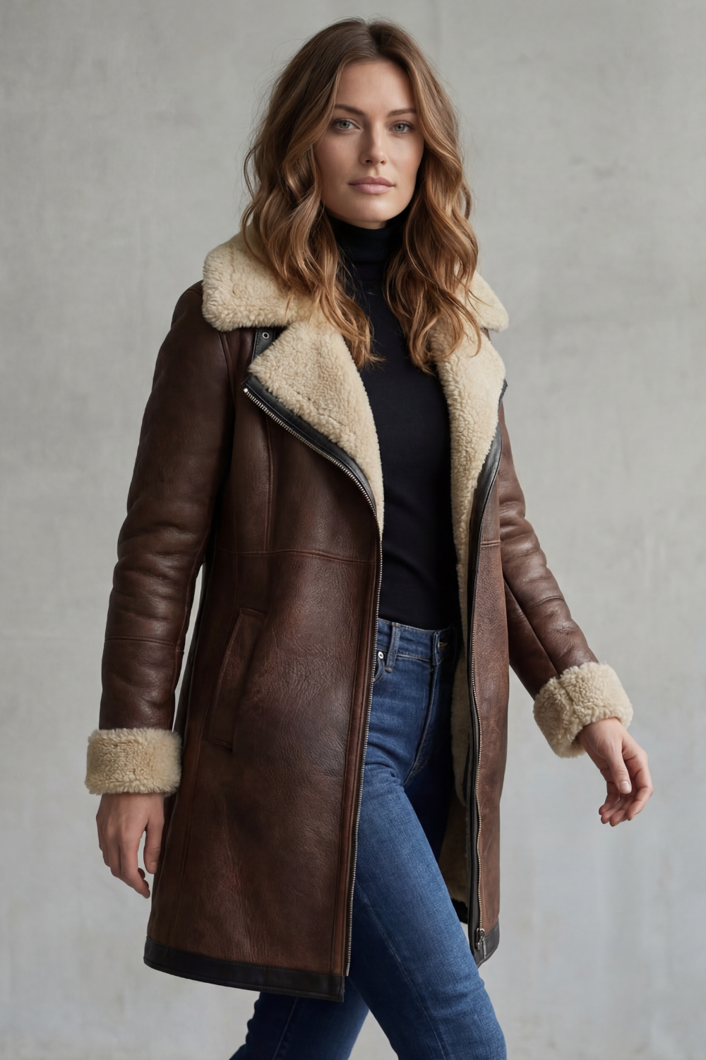 Women's shearling coat – The Faelina by Huna – view 3