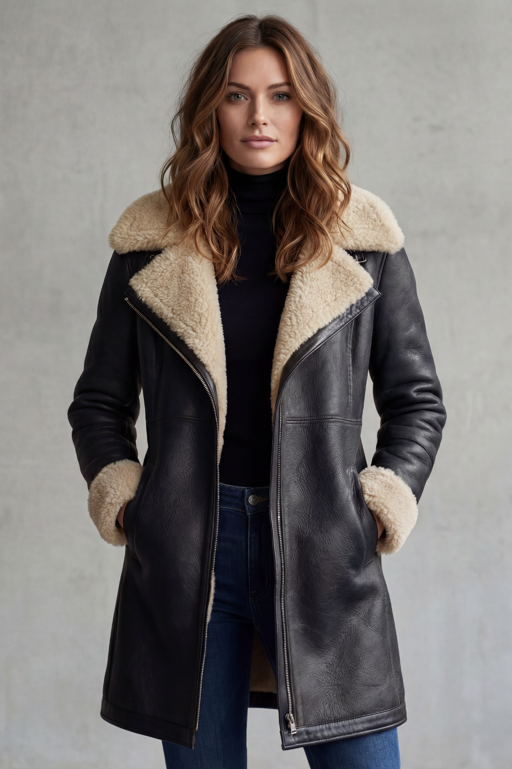 Women's shearling coat – The Faelina by Huna – view 6