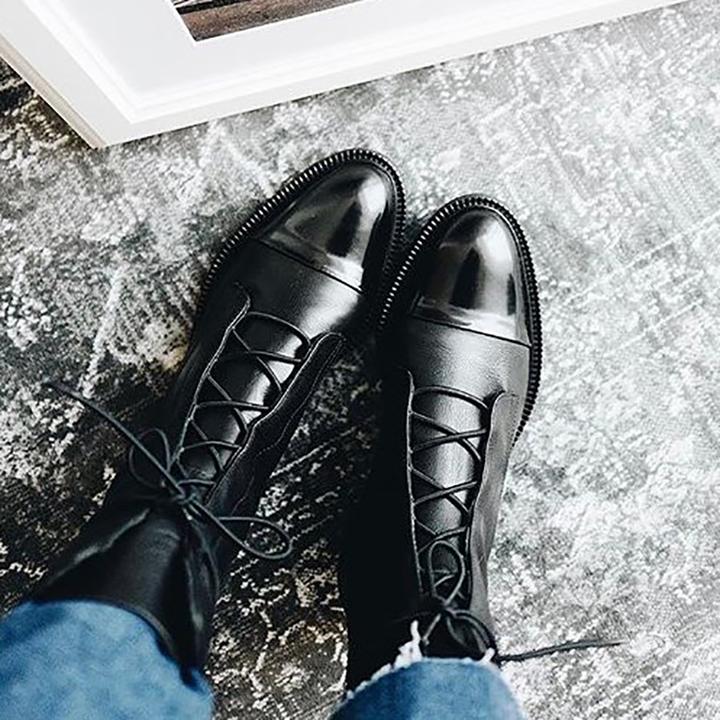 Women's lace-up ankle boots – The Sophia by Huna – view 7