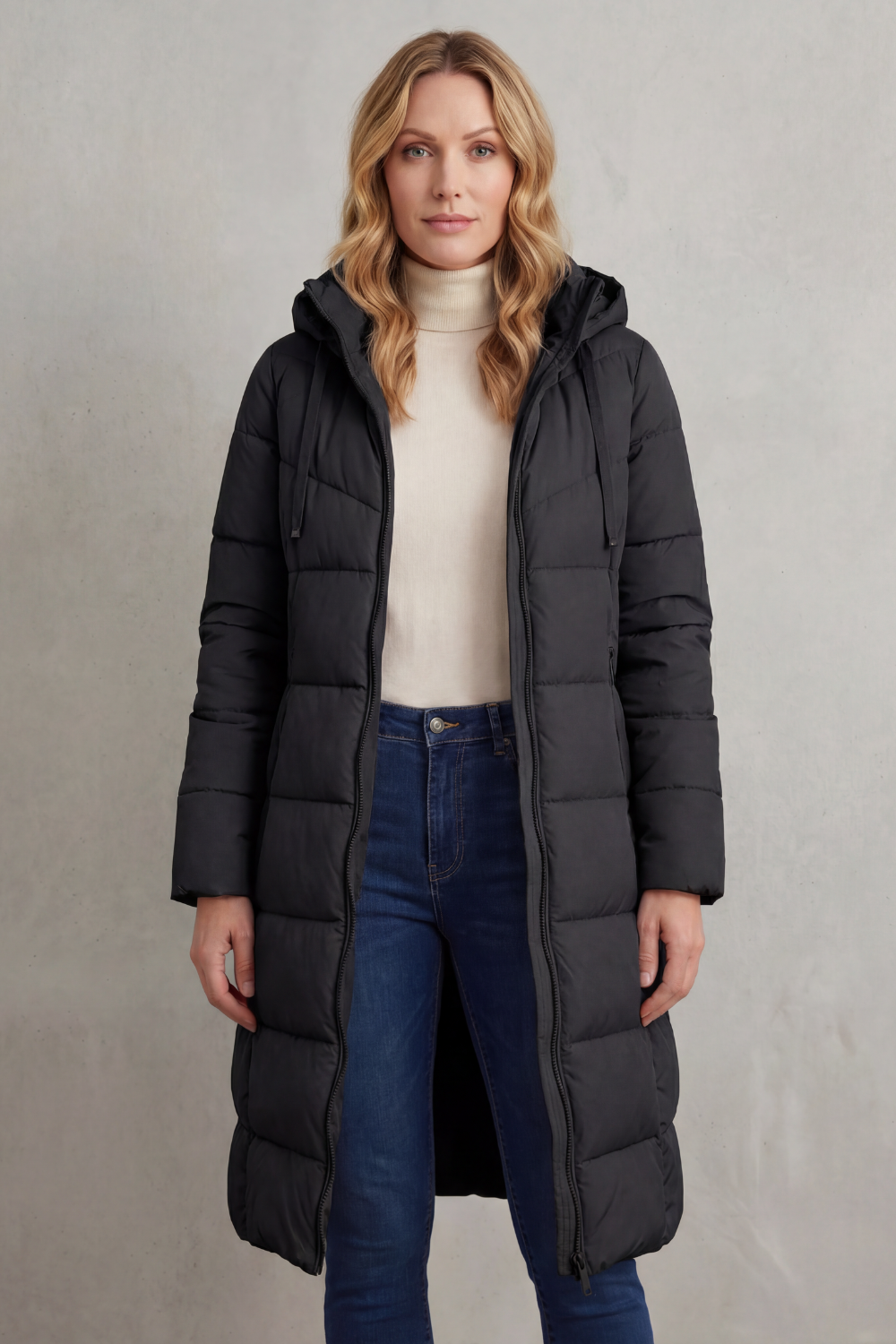 Women's Longline Puffer Coat – The Evanthe, view 8