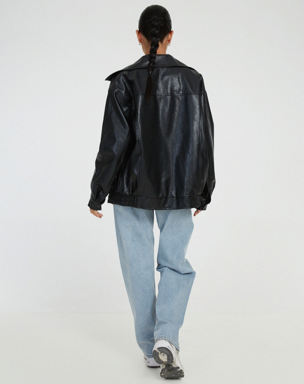 Women's Leather Jacket UK – relaxed clean fit, view 6