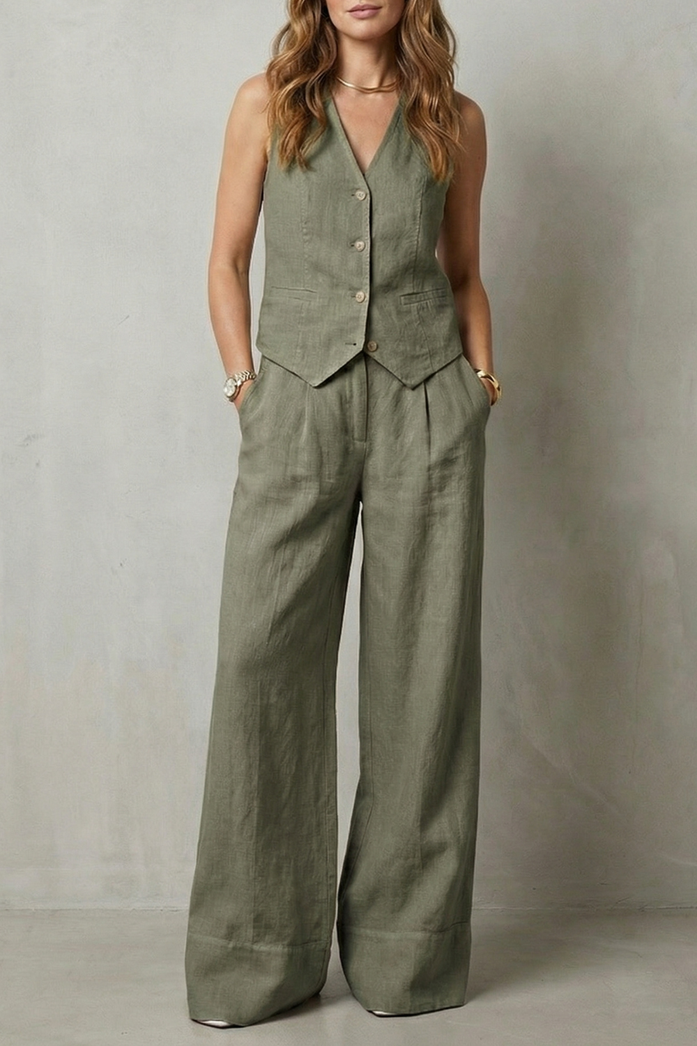 Women's Vest and Trouser Set – The Xanthelle, view 9