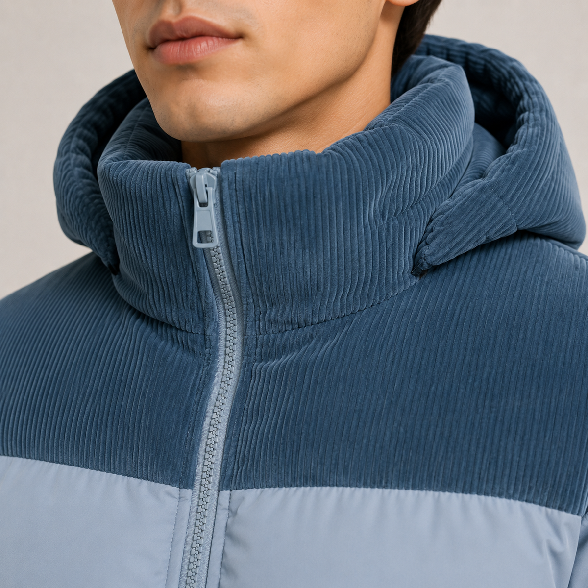 Men's hooded puffer jacket – The Langford by Huna – product view 3