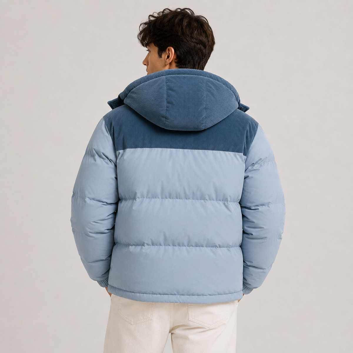 Men's hooded puffer jacket – The Langford by Huna – product view 4