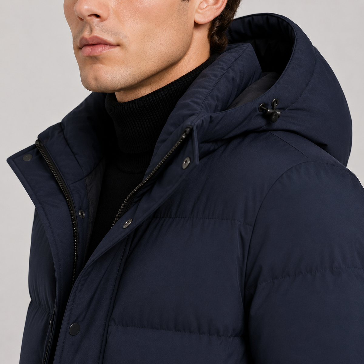 Men's hooded winter parka – The Whitmore by Huna – product view 2