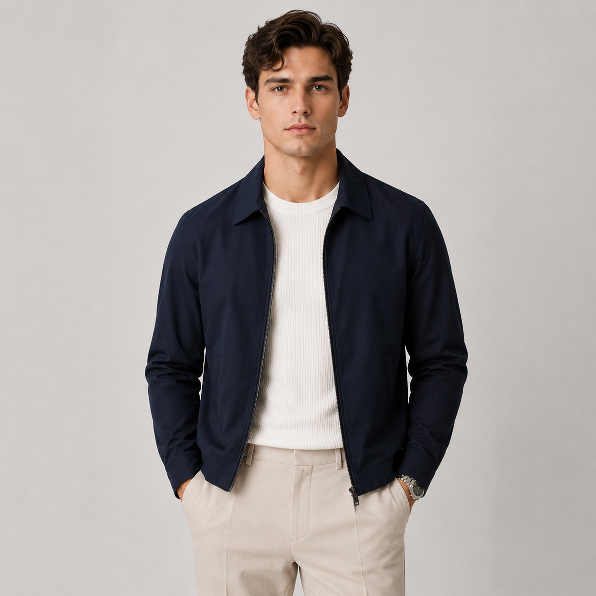 Men's Harrington jacket – The Sutton by Huna – product view 5