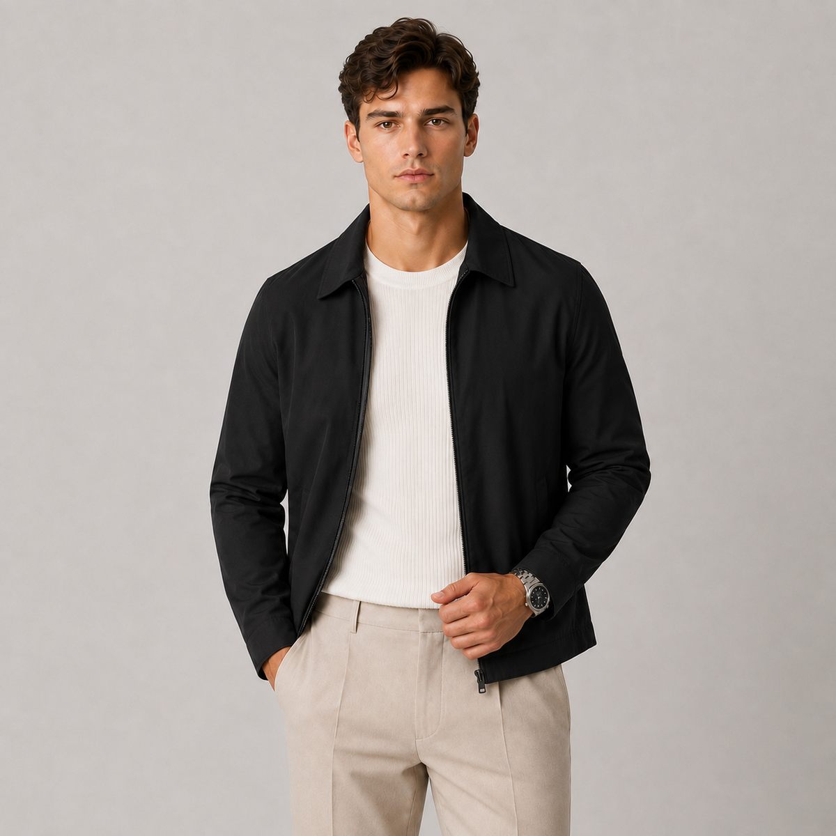 Men's Harrington jacket – The Sutton by Huna – product view 6