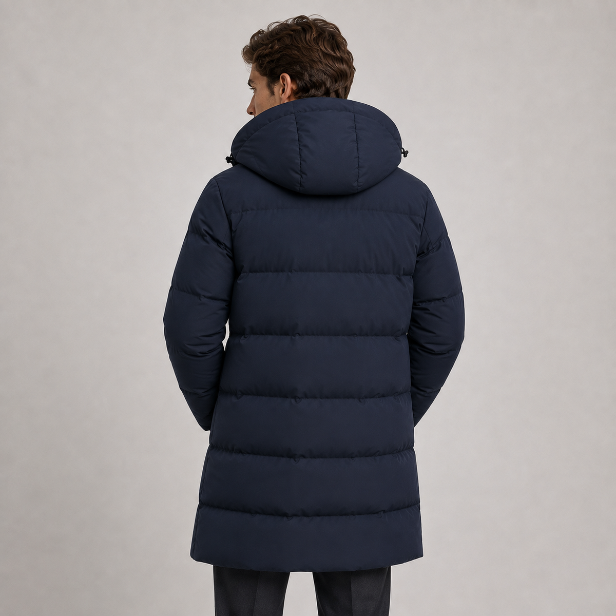 Men's hooded winter parka – The Whitmore by Huna – product view 3