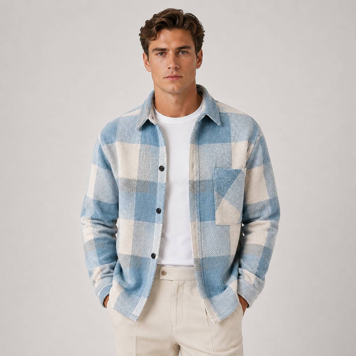 Men's checked overshirt – The Hawthorne by Huna – product view 1
