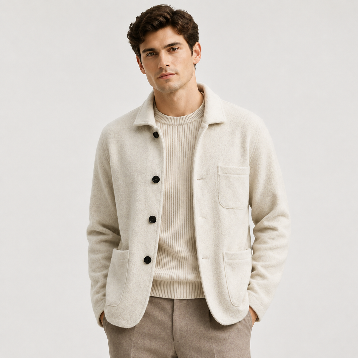 Men's knitted cardigan – The Warwick by Huna – product view 5