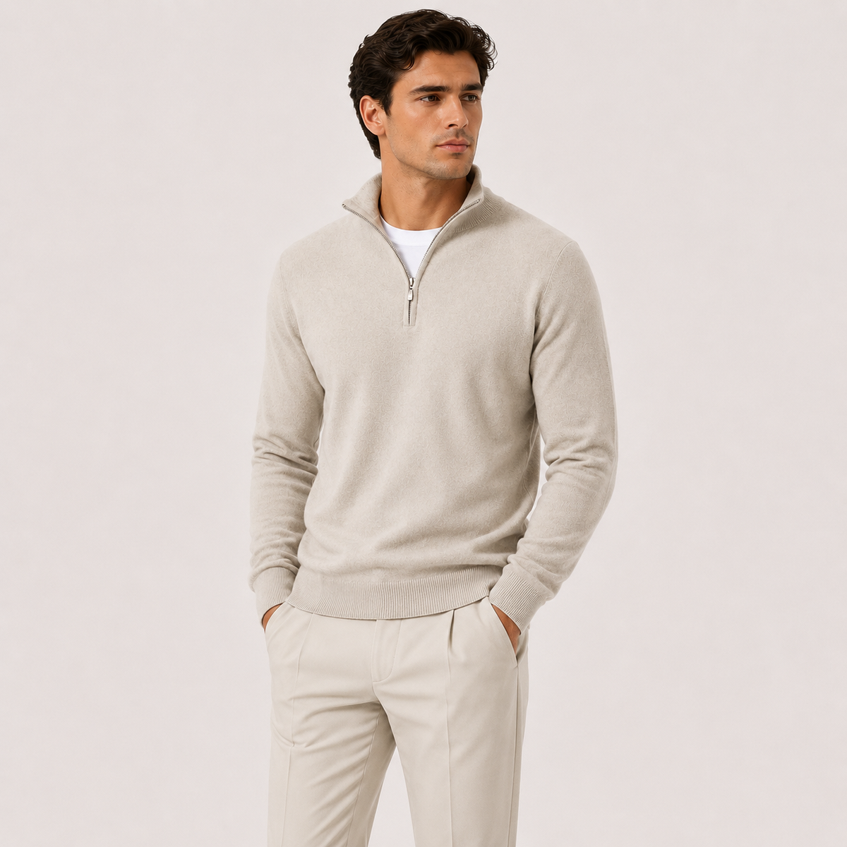 Men's quarter zip jumper – The Pembroke by Huna – product view 1