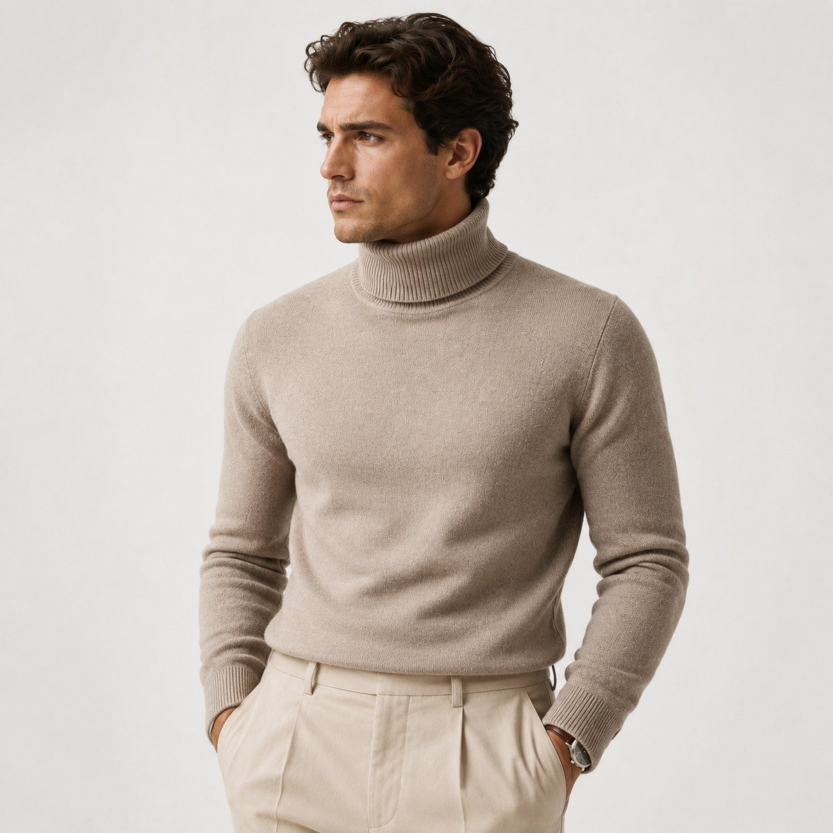 Men's roll neck jumper – The Sterling by Huna – product view 6