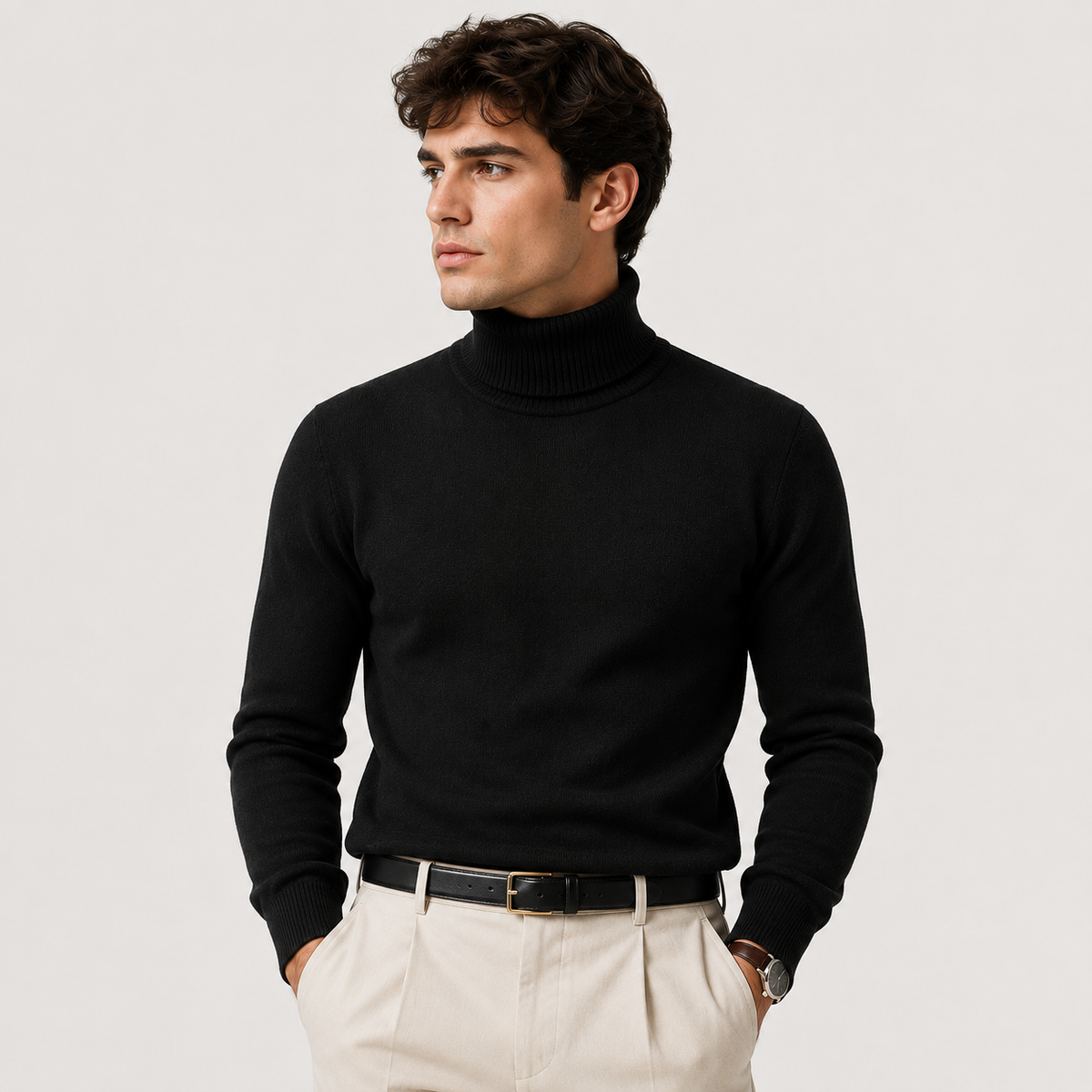 Men's roll neck jumper – The Sterling by Huna – product view 7