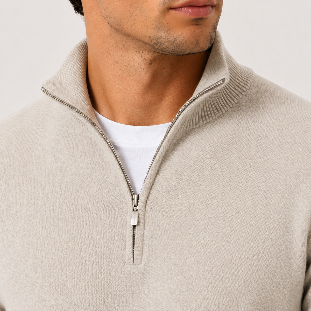 Men's quarter zip jumper – The Pembroke by Huna – product view 3