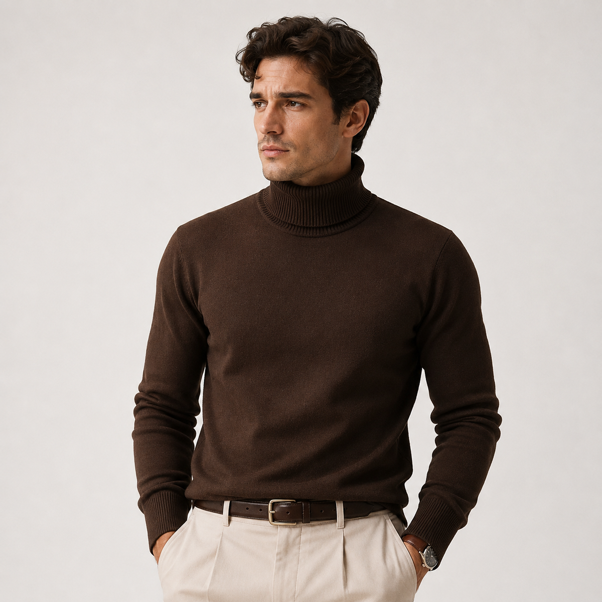 Men's roll neck jumper – The Sterling by Huna – product view 8
