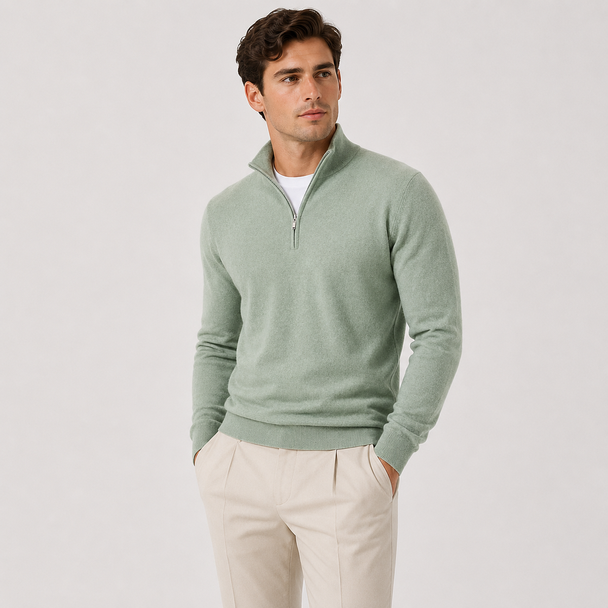 Men's quarter zip jumper – The Pembroke by Huna – product view 11