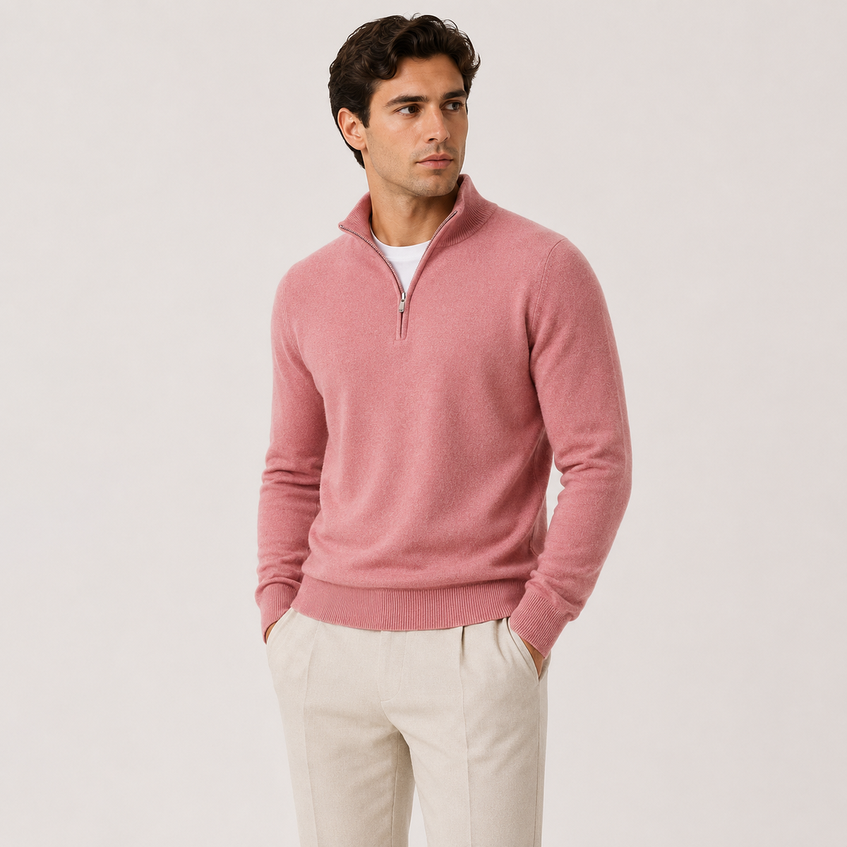 Men's quarter zip jumper – The Pembroke by Huna – product view 5