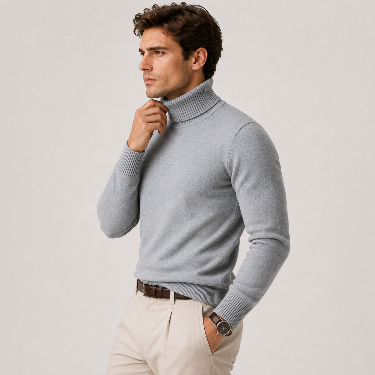 Men's roll neck jumper – The Sterling by Huna – product view 2