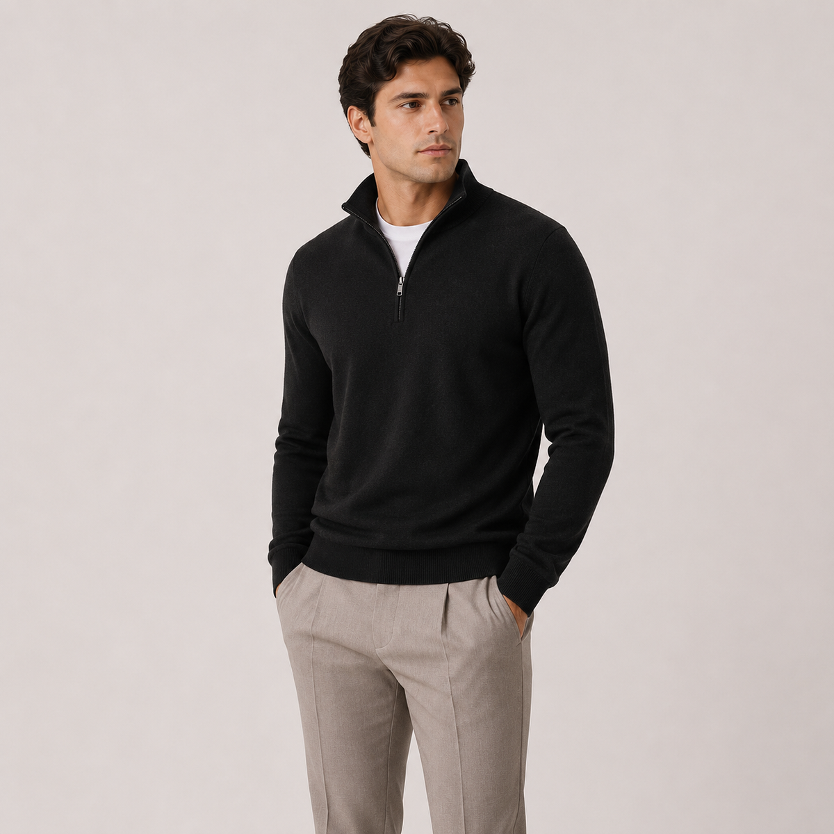 Men's quarter zip jumper – The Pembroke by Huna – product view 8