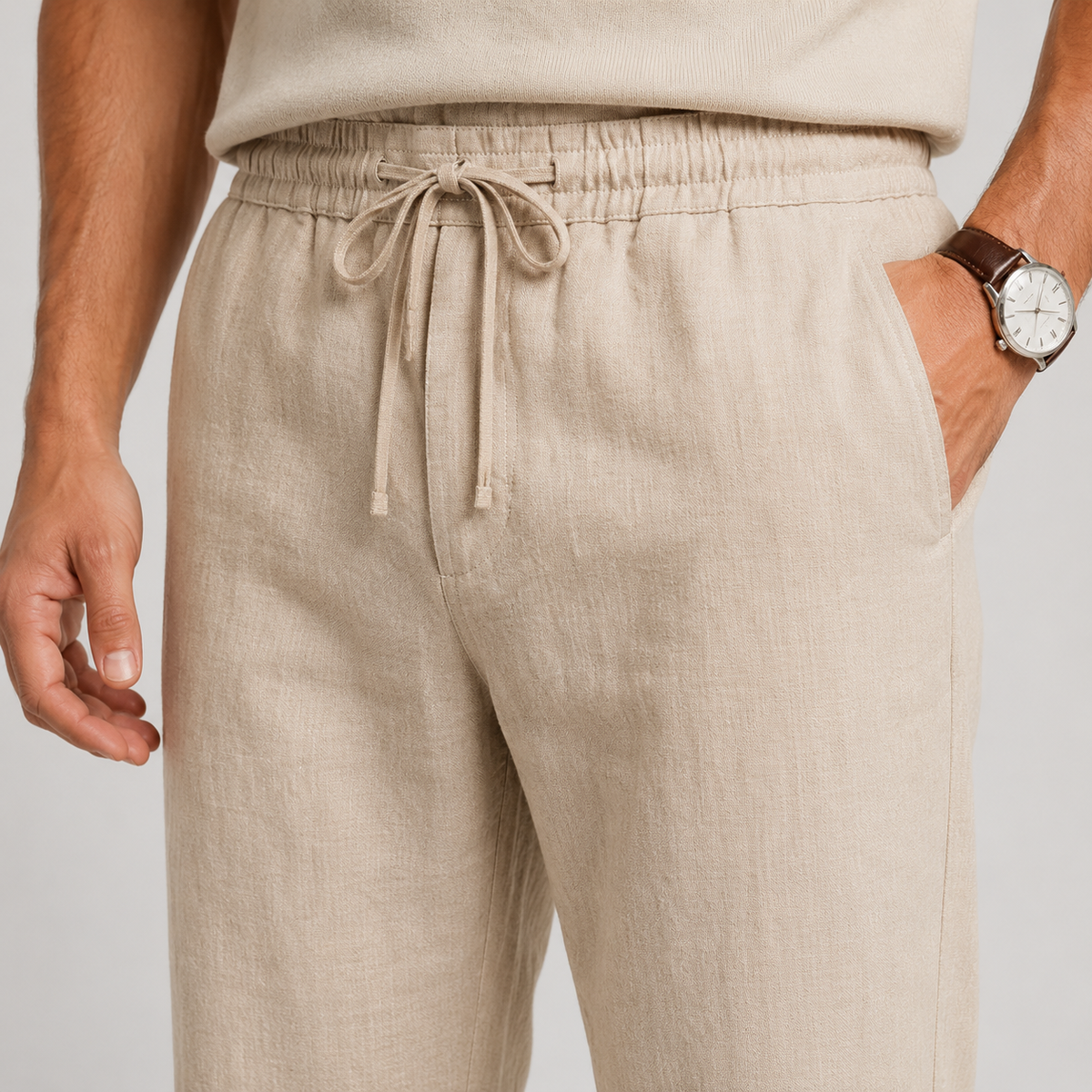 Men's elastic waist trousers – The Elliot by Huna – product view 3