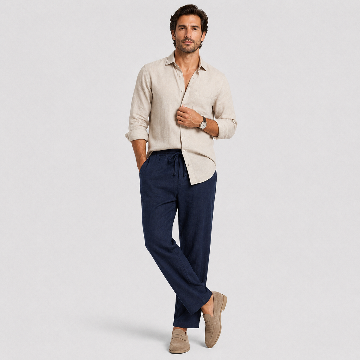 Men's elastic waist trousers – The Elliot by Huna – product view 10