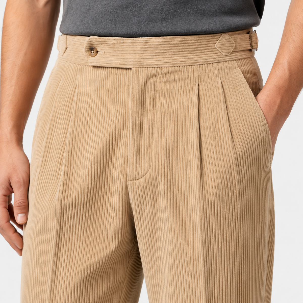 Men's corduroy trousers – The Cedric by Huna – product view 3