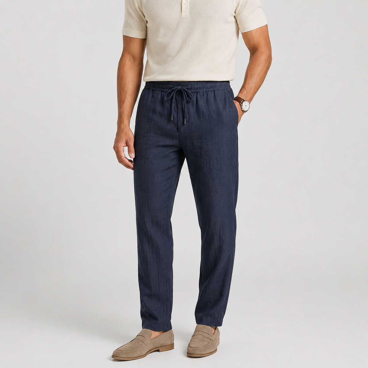 Men's elastic waist trousers – The Elliot by Huna – product view 11