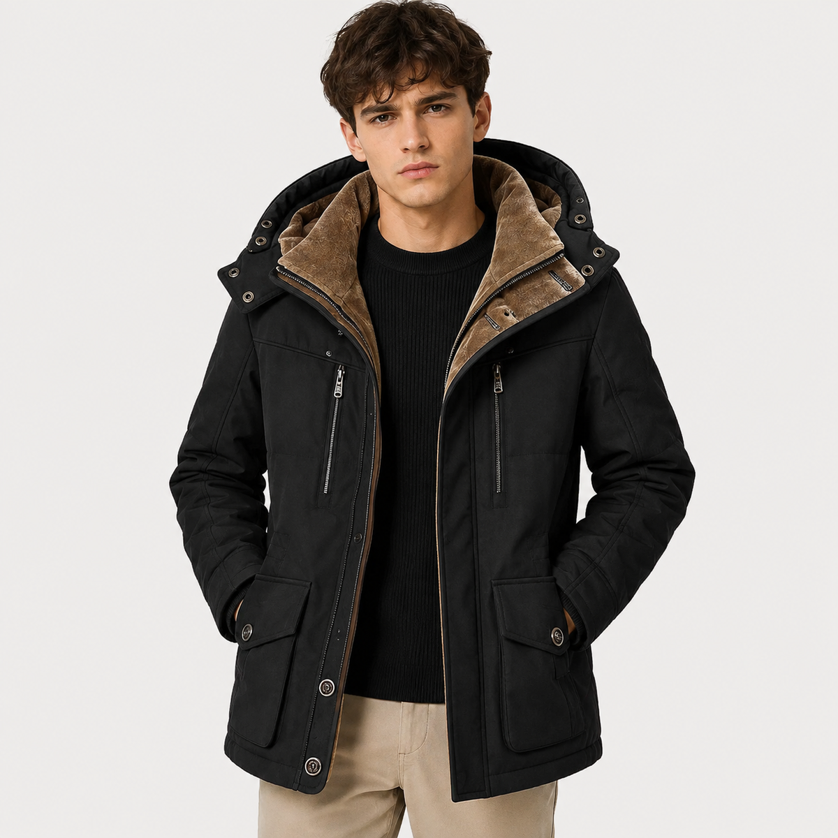 Men's water-resistant parka – The Orson by Huna – product view 5