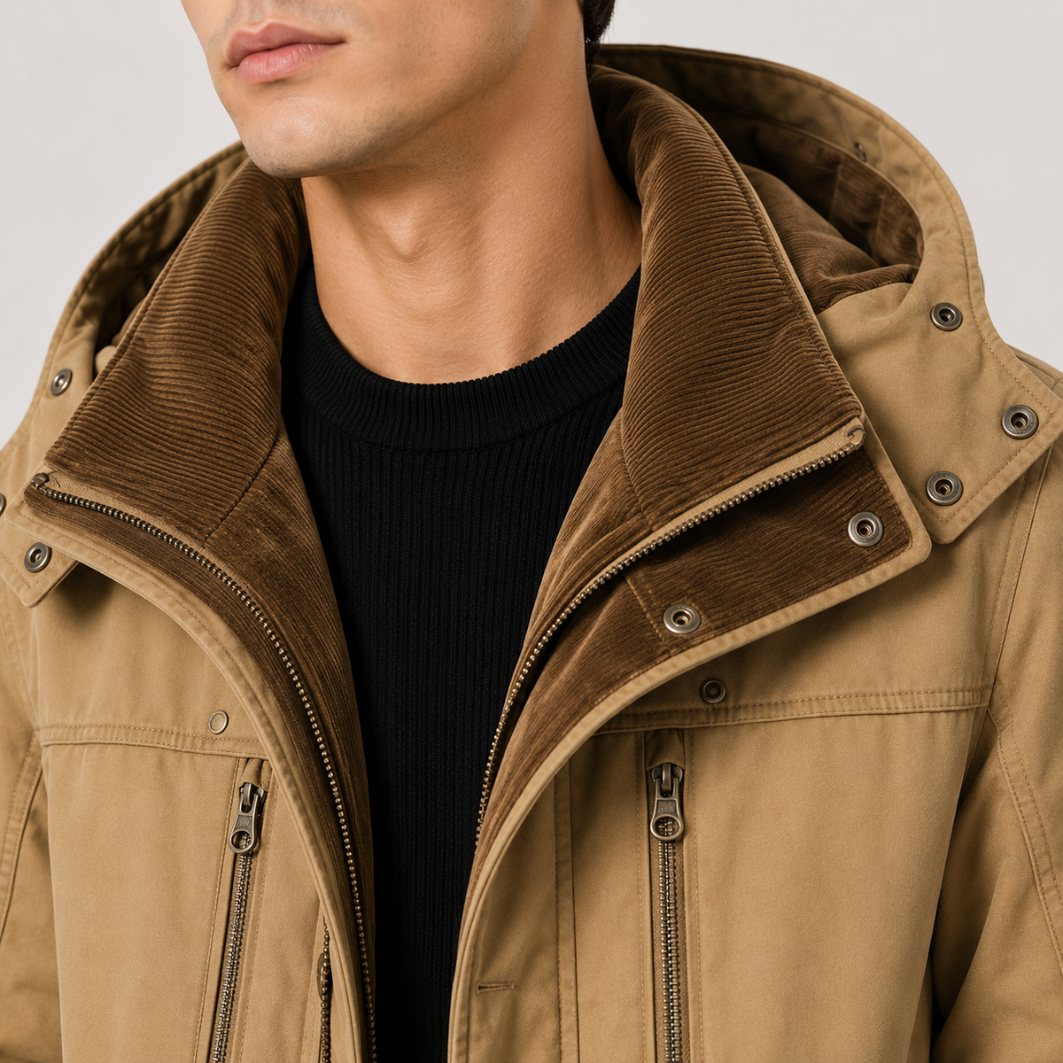 Men's water-resistant parka – The Orson by Huna – product view 3