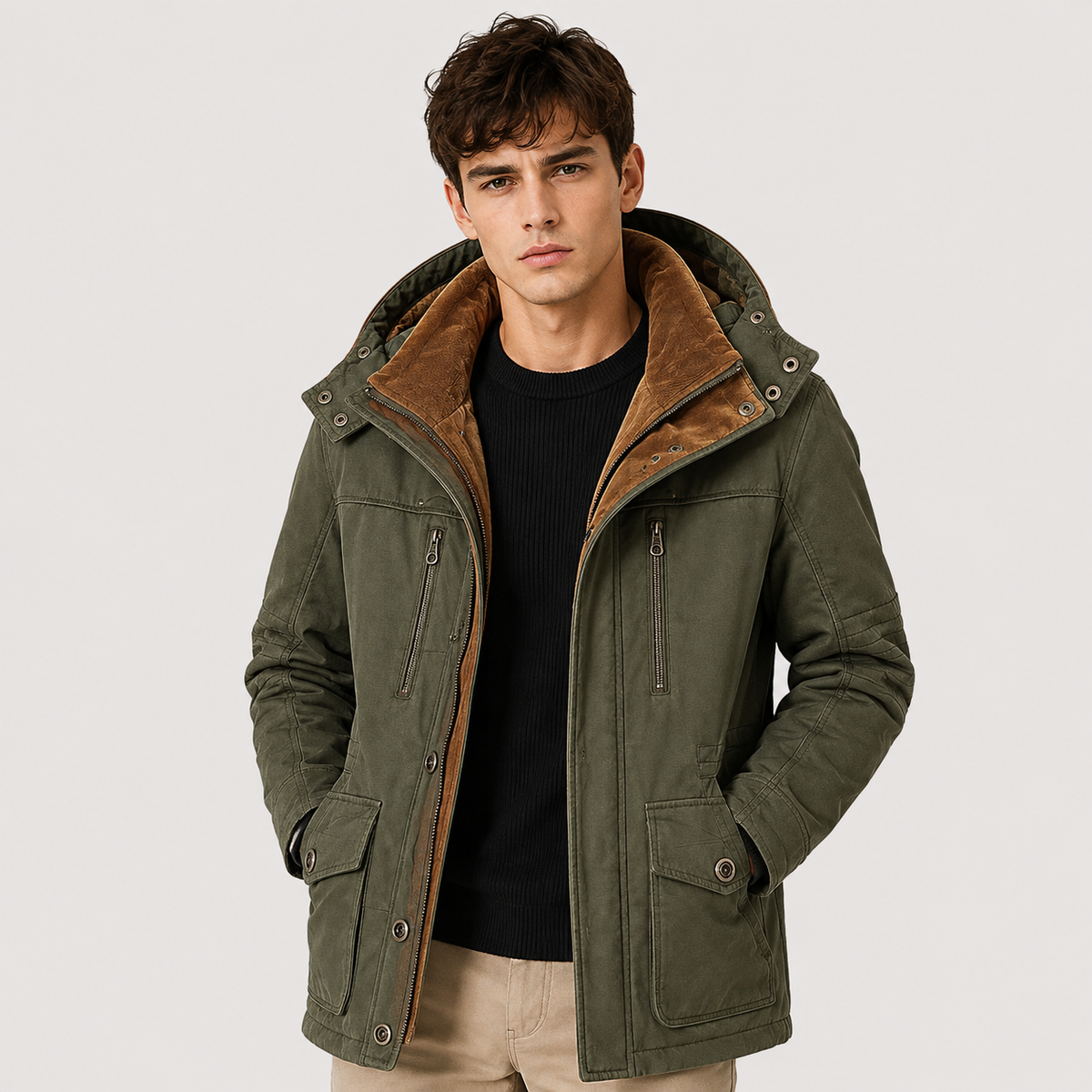 Men's water-resistant parka – The Orson by Huna – product view 7