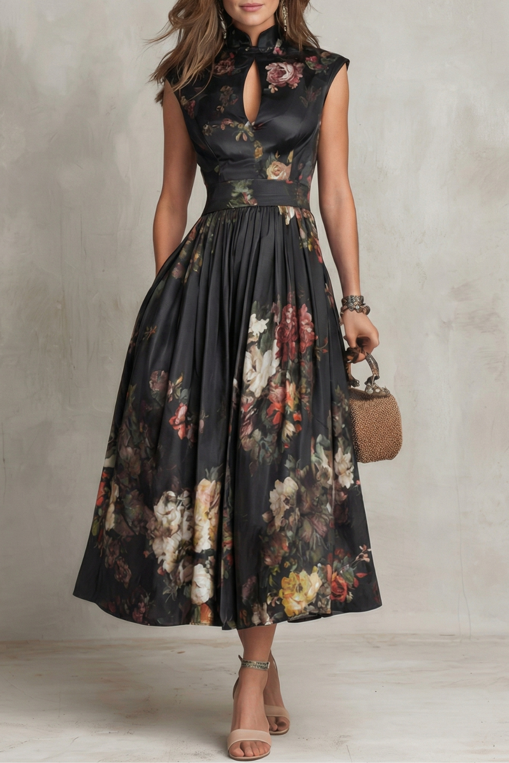 Women's floral midi dress – The Briarose by Huna – view 1