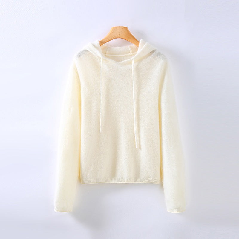 Women's Cashmere Hoodie – lightweight luxury knit – product view 5