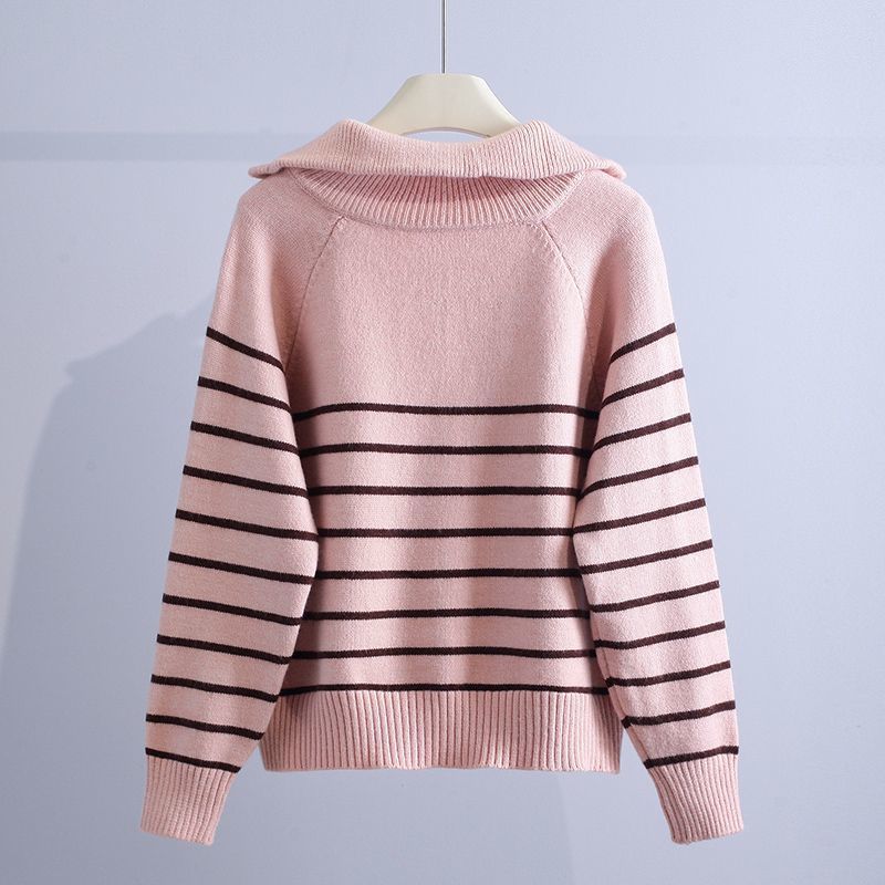 Women's Cotton Half Zip Jumper – relaxed ribbed trim – product view 3