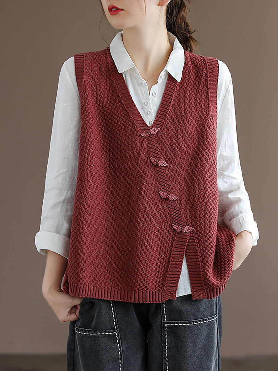 Women's Plus Size Button Knit Cardigan – cotton v-neck high-low hem, view 1 | The Ilaria | Huna
