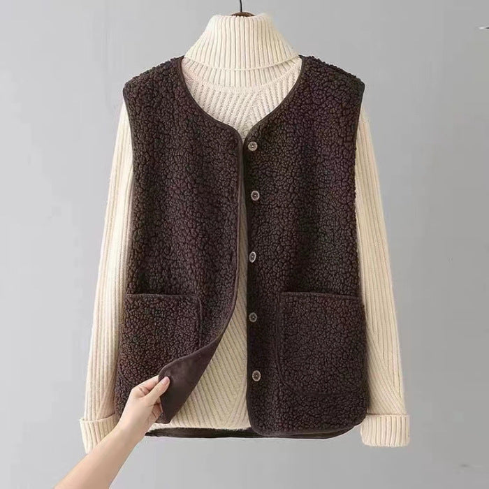 Women's Wool Knitted Vest UK – Sleeveless Layer – The Eudoxie – image 3