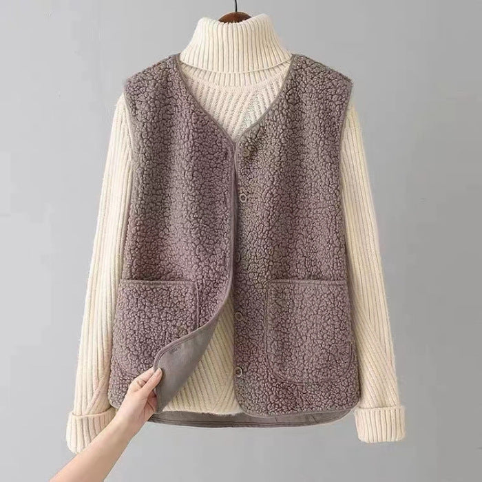 Women's Wool Knitted Vest UK – Sleeveless Layer – The Eudoxie – image 4