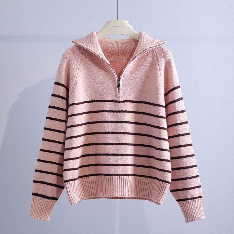 Women's Cotton Half Zip Jumper – relaxed ribbed trim – product view 2