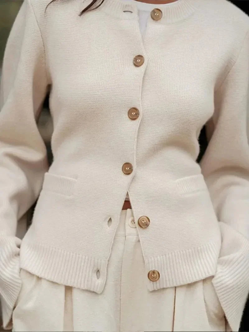 Women's Button Neck Jumper UK – crew neck, view 3