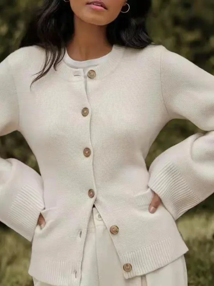 Women's Button Neck Jumper UK – crew neck, view 1