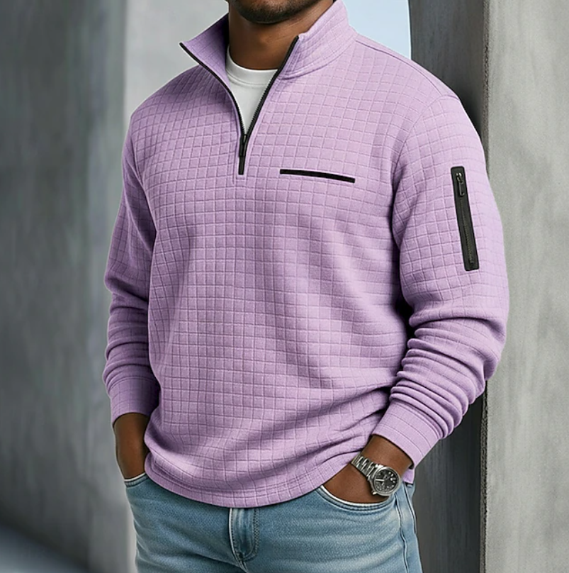 Men's waffle long-sleeve shirt – The Beckham by Huna – view 3