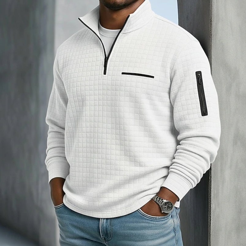 Men's waffle long-sleeve shirt – The Beckham by Huna – view 4