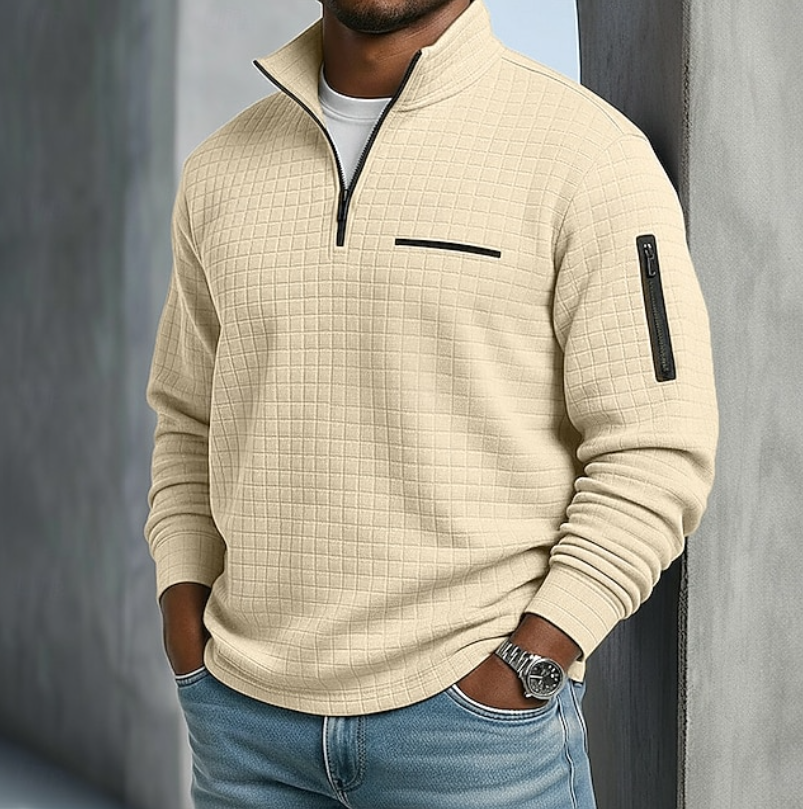 Men's waffle long-sleeve shirt – The Beckham by Huna – view 5