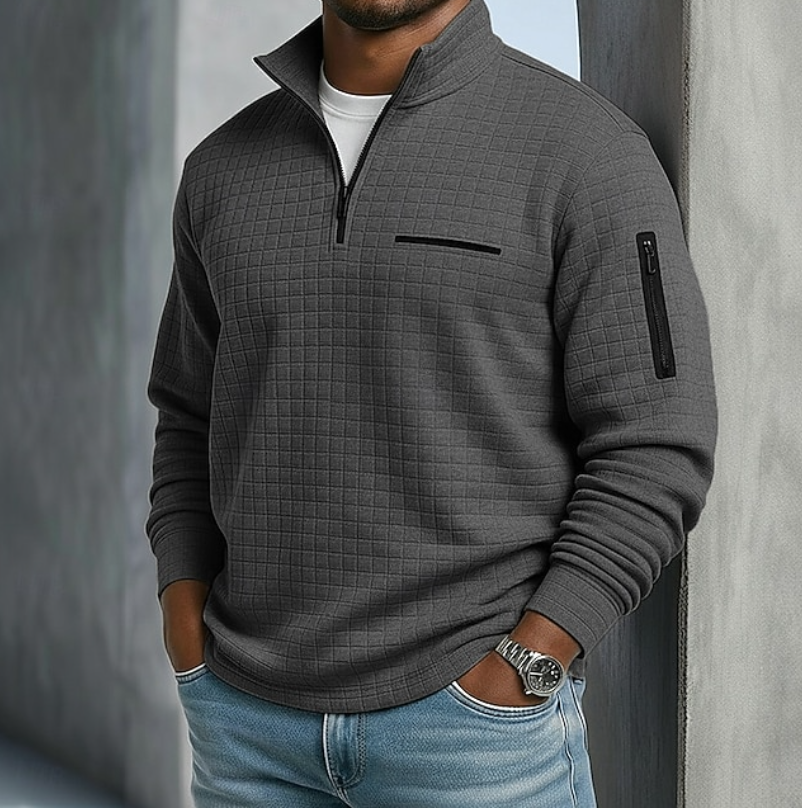 Men's waffle long-sleeve shirt – The Beckham by Huna – view 7