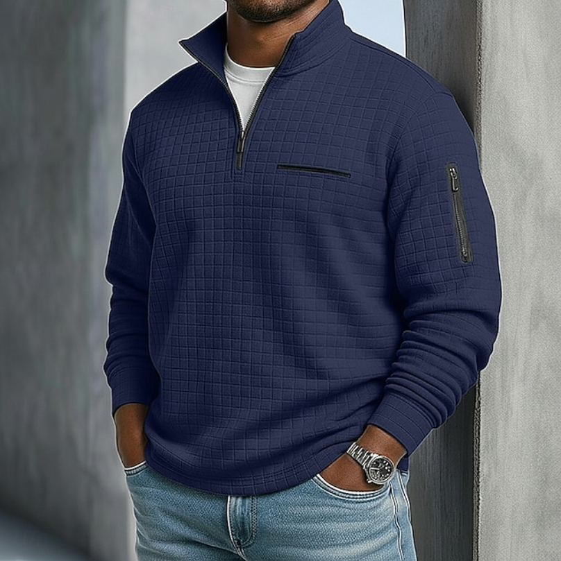Men's waffle long-sleeve shirt – The Beckham by Huna – view 8