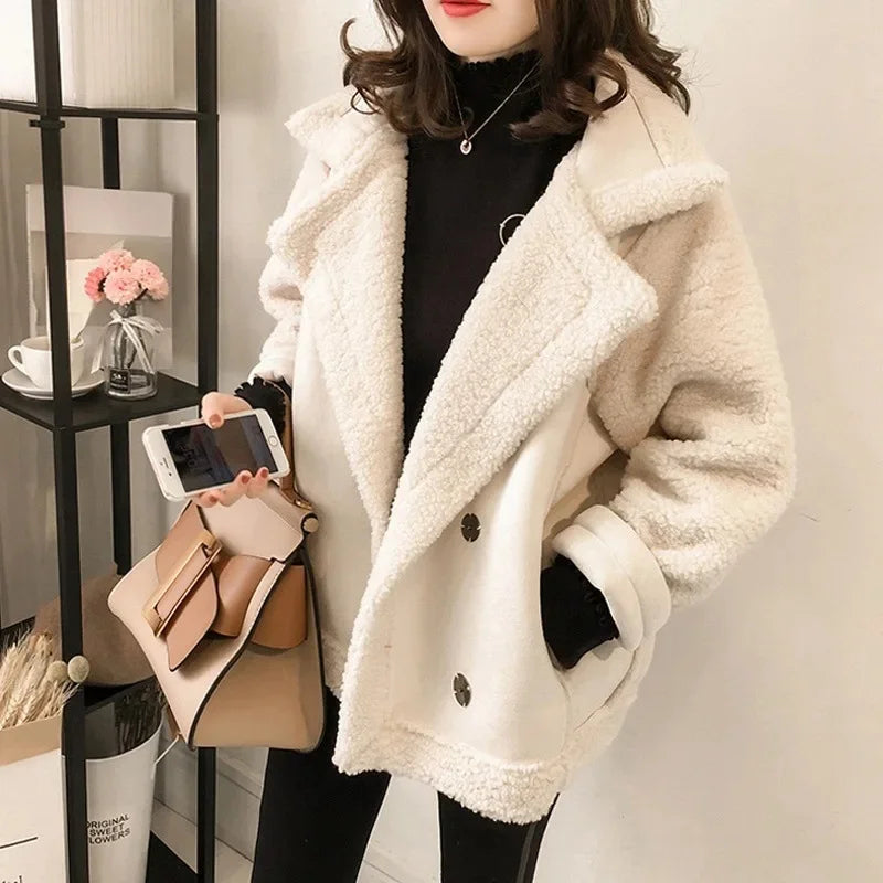 Women's Shearling Jacket UK – suede effect, view 4