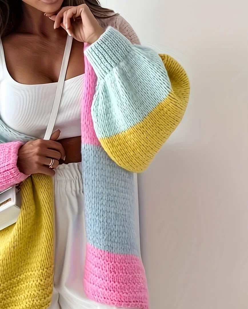 Women's Colour Block Cardigan UK – statement knit, view 4
